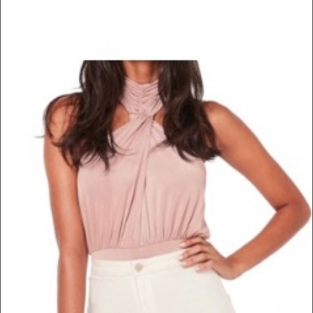 Misguided rose gold bodysuit halter top